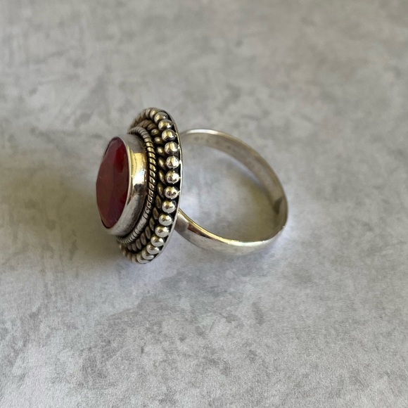 Ruby Red Ring in Sterling Silver - Picture 2 of 3